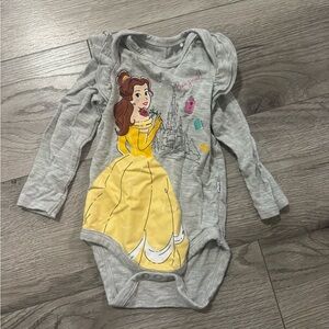 Little Sleepies Gray & Yellow Disney Princess Baby Bodysuit